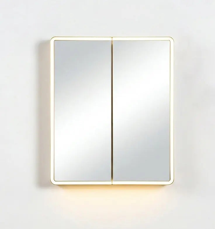 Avola PVC LED Mirror Matte White Cabinet with LED Lights