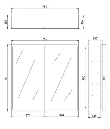 Avola PVC LED Mirror Matte White Cabinet with LED Lights