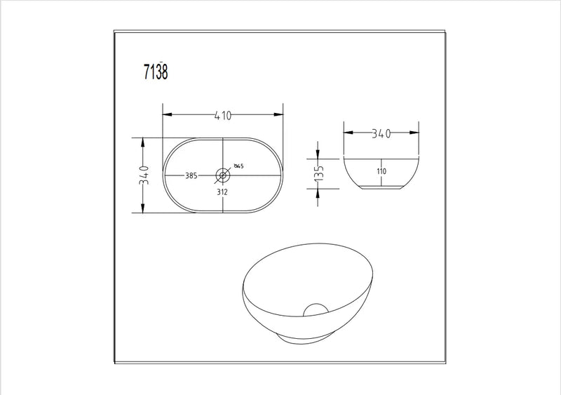 Birch Fine Ceramic Above Counter Basin Lukka