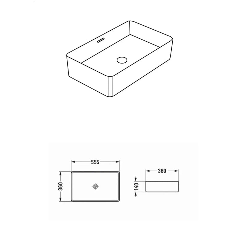 Lukka Crete Ceramic Above Counter Basin Lukka