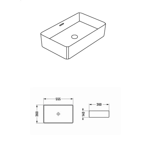 Lukka Crete Ceramic Above Counter Basin Lukka