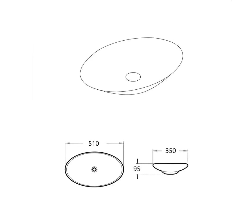 Cabrita Ceramic Above Counter Basin Lukka