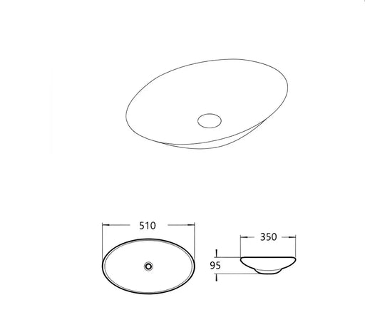 Cabrita Ceramic Above Counter Basin Lukka