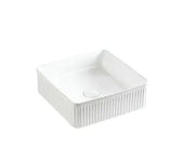 Lukka Crete Fluted Fine Ceramic Above Counter Basin (400/500mm) Lukka