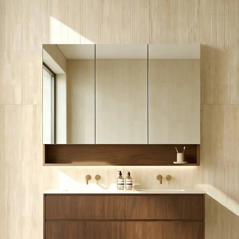 Lukka Clark Plywood Mirror Cabinet (Mocha Oak Matte) Lukka