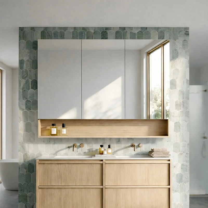 Clark Plywood Mirror Cabinet (Sandy Oak Matte) Lukka