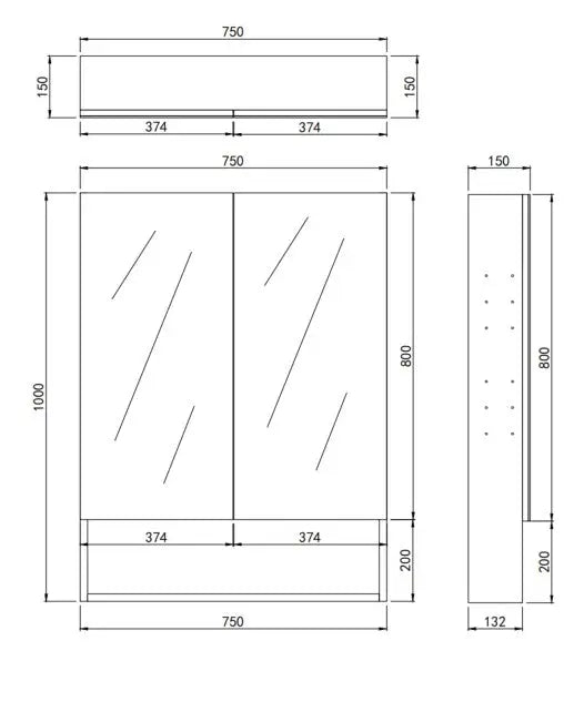 Clark Plywood Mirror Cabinet (Sandy Oak Matte) Lukka