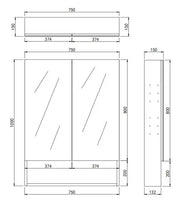 Lukka Clark Plywood Mirror Cabinet (Mocha Oak Matte) Lukka