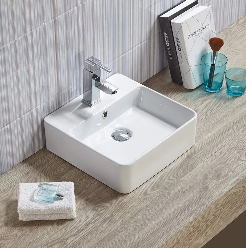 Crete Fine Ceramic WH /Above Basin Tap with Overflow LK-CW380/LK-CW460