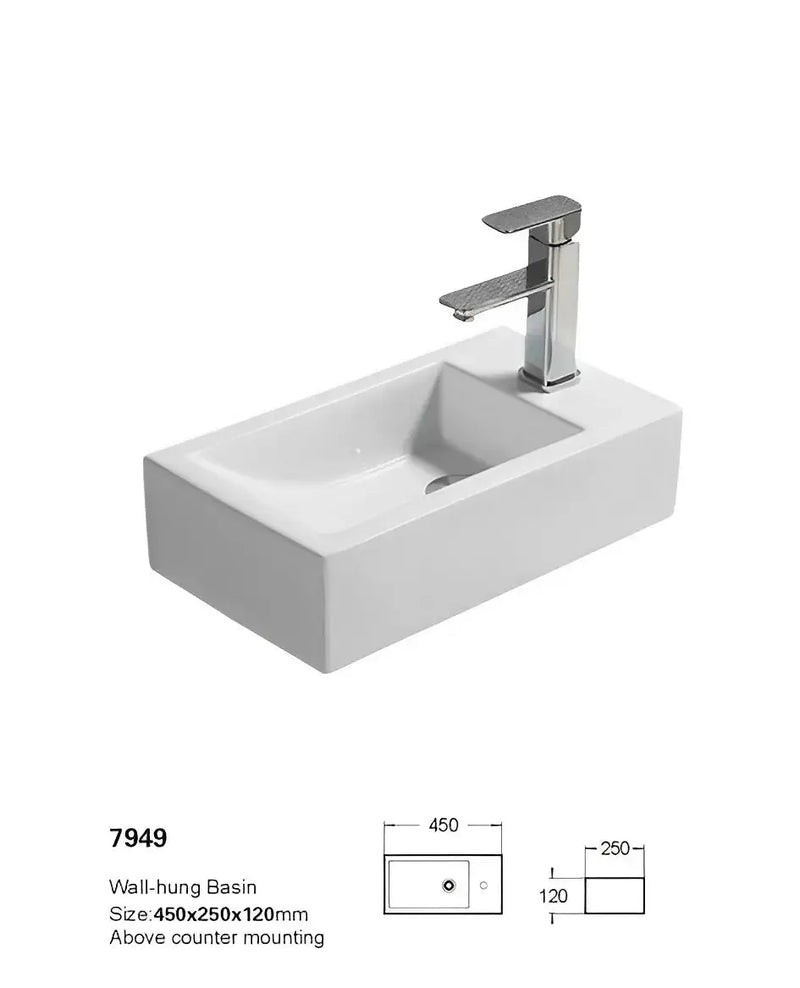 Crete Fine Ceramic Wall Hung Mini Basin LK-CW450 Lukka