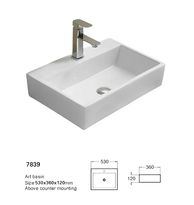 Crete Fine Ceramic WH /Above Basin Tap Hole LK-CW520