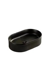 Lukka Ellips Fluted Fine Ceramic Above Counter Basin (490mm) Lukka