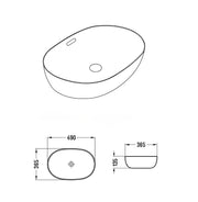 Ellips Fine Ceramic Above Counter Overflow Basin Lukka