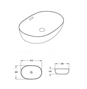 Ellips Fine Ceramic Above Counter Overflow Basin Lukka