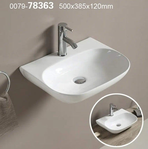 Ellips Fine Ceramic Wall Hung Basin LK-ELW500 Lukka
