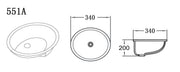 Elipps Fine Ceramic Under Counter Basin Lukka