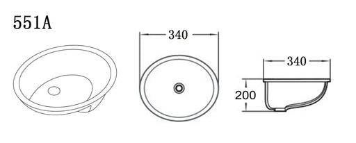 Elipps Fine Ceramic Under Counter Basin Lukka