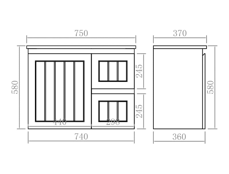 Archill Federation Wall Hung Matte White Ensuite PVC Cabinet LK-FA73RW-MB