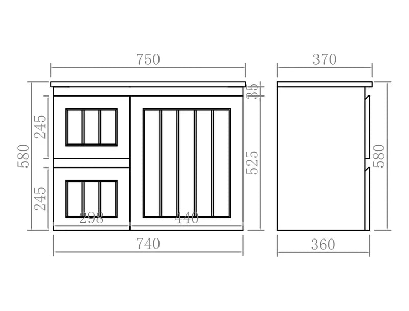 Archill Federation Wall Hung Matte White Ensuite PVC Cabinet LK-FA73LW-MW