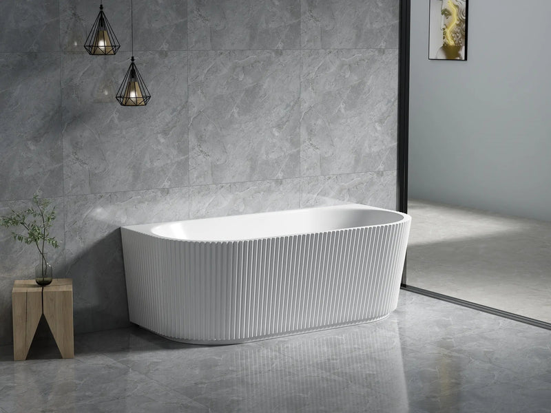 BINGIE Fluted Skirt Back to Wall Bathtub Lukka
