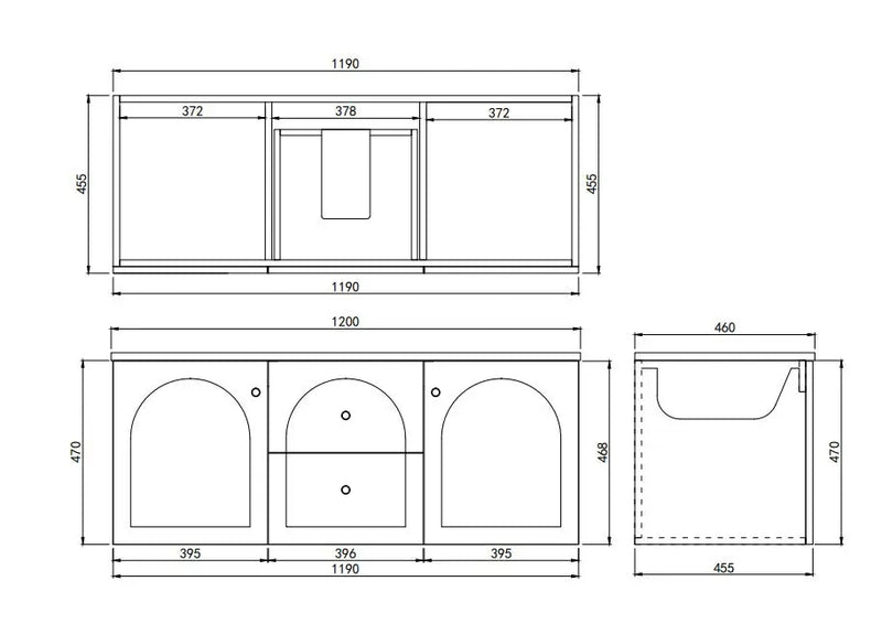 Lukka Chester Federation wall hung PVC Cabinet (1200mm) Lukka