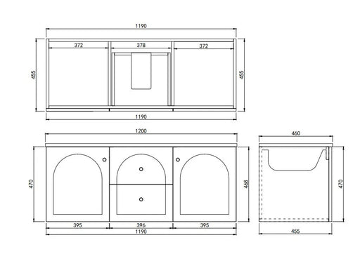 Lukka Chester Federation wall hung PVC Cabinet (1200mm) Lukka