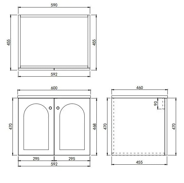 Lukka Chester Federation wall hung PVC Cabinet (600mm) Lukka
