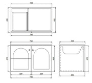 Lukka Chester Federation wall hung PVC Cabinet (750mm) Lukka