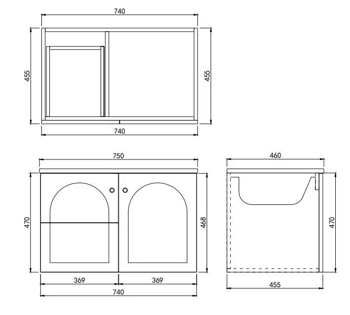 Lukka Chester Federation wall hung PVC Cabinet (750mm) Lukka