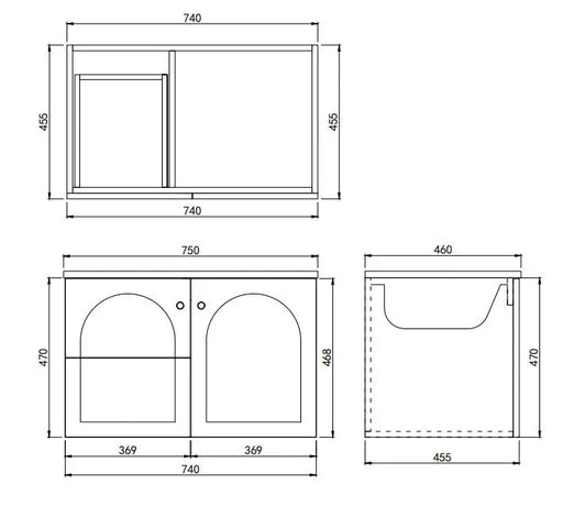 Lukka Chester Federation wall hung PVC Cabinet (750mm) Lukka