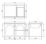 Lukka Chester Federation wall hung PVC Cabinet (750mm) Lukka