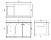 Lukka Chester Federation wall hung PVC Cabinet (900mm) Lukka