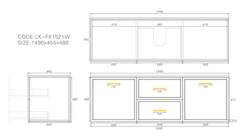 Lukka Kingsley Federation Wall Hung PVC Matte Black Lukka