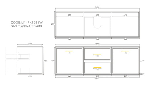 Lukka Kingsley Federation Wall Hung PVC (1500mm) Lukka