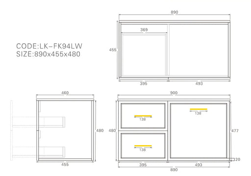 Lukka Kingsley Federation Wall Hung PVC Cabinet (900mm) Lukka
