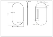 Lukka Ellips Frame Mirror (450/600mm) Lukka