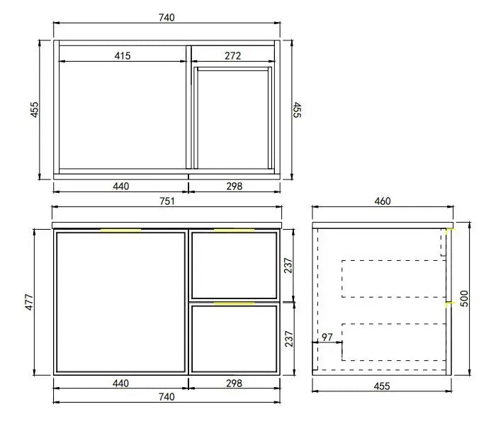 Madura Federation Wall Hung Cabinet Olive Green LK-FM74RW-OG