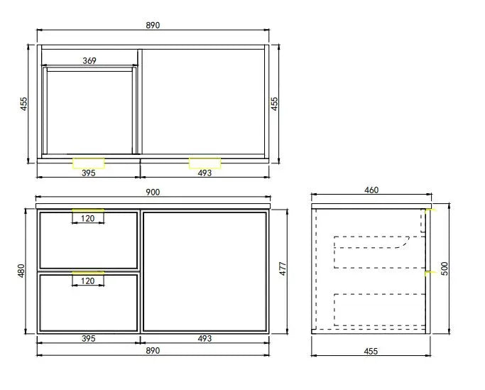 Madura Federation Wall Hung Cabinet Matte White LK-FM94LW-MW