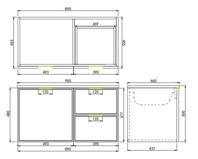 Madura Federation Wall Hung Cabinet Matte White LK-FM94RW-MW