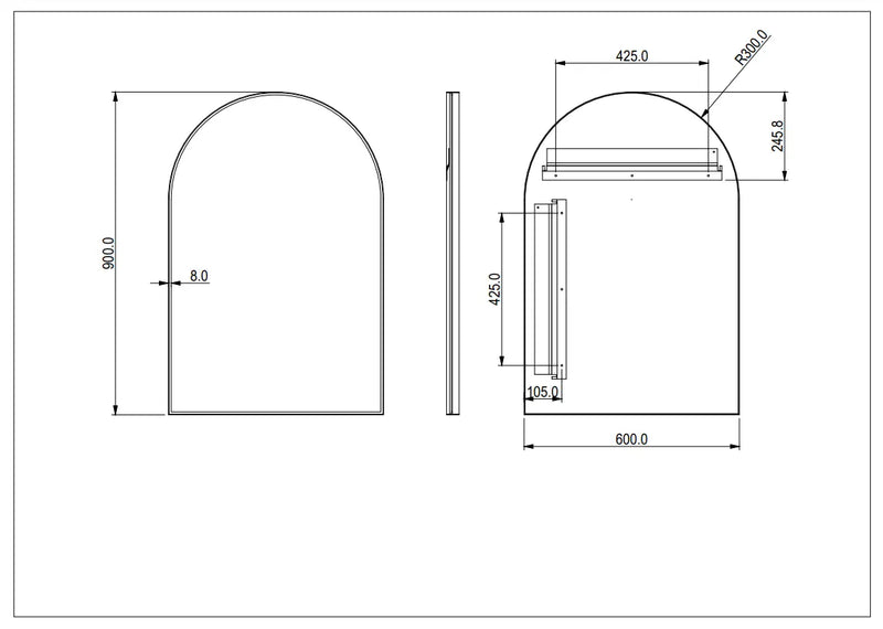 Lukka Arco Frame Mirror LK-FMAR6090 Lukka