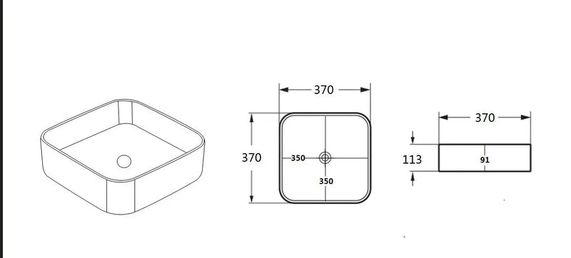 Kliff Fine Ceramic Above Counter Basin Lukka