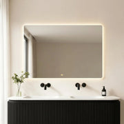 Rectta LED Back Lit Pencil Edge Mirror Lukka