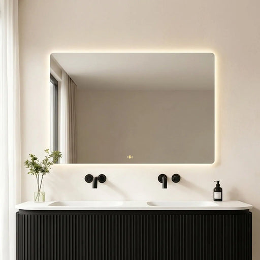 Rectta LED Back Lit Pencil Edge Mirror Lukka