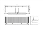 Lukka Agena New Modern Fluted Cabinet (1500mm) Lukka