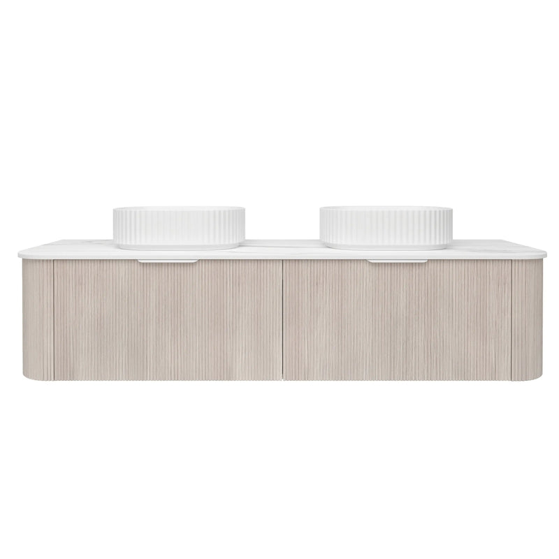 Agena  Fluted Wood Grain WH Vanities Coastal Oak LK-MA1800W-CO