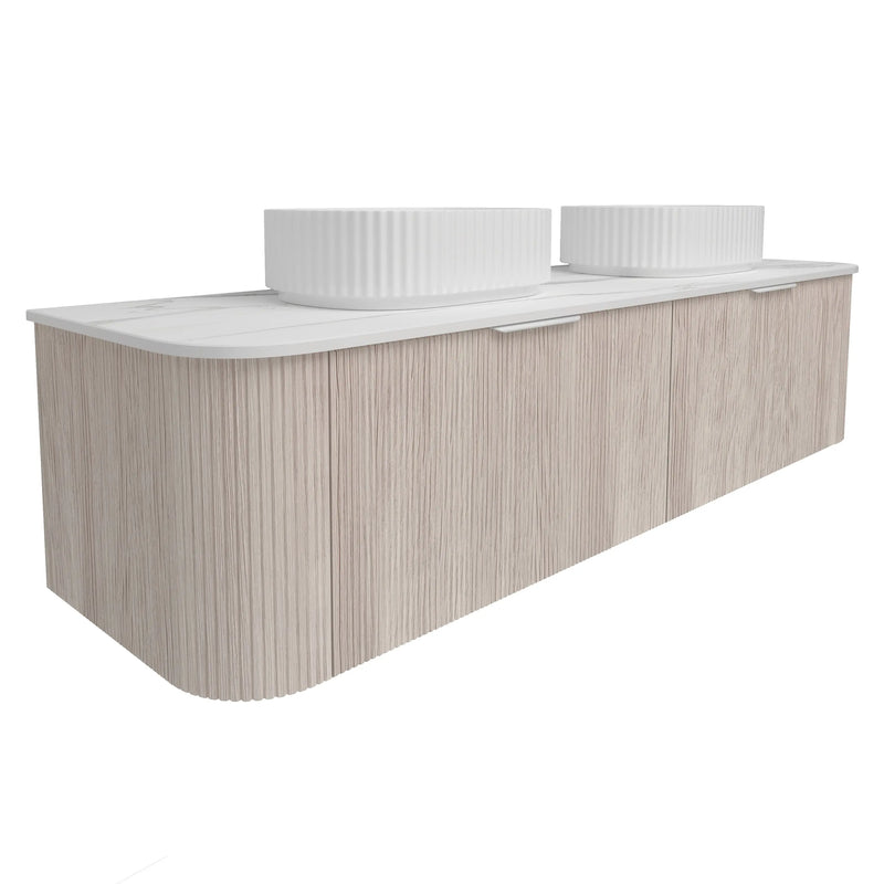 Agena  Fluted Wood Grain WH Vanities Coastal Oak LK-MA1800W-CO