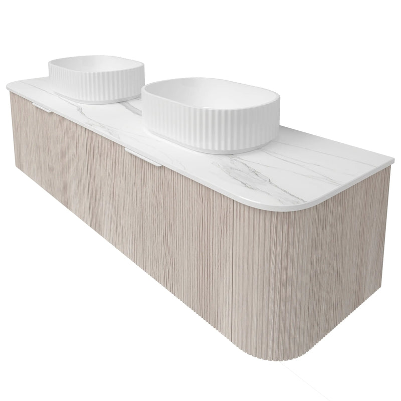 Agena  Fluted Wood Grain WH Vanities Coastal Oak LK-MA1800W-CO