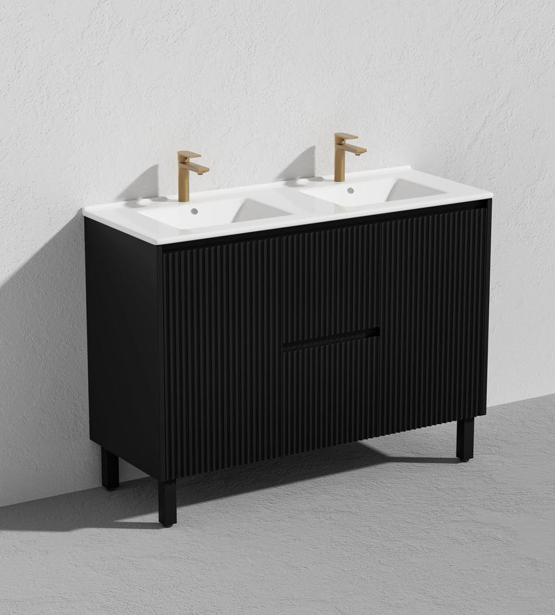 Crete Modern Free Standing Vanity Matte Black LK-MC124DL-MB