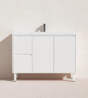Lukka Crete Modern Free Standing Vanity Matte White 1200mm Lukka