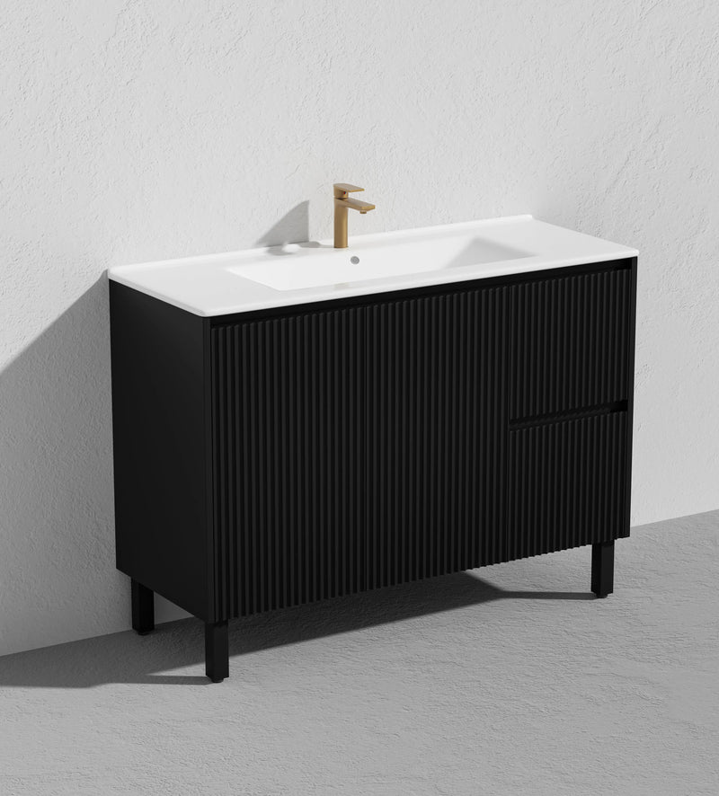 Crete Modern Free Standing Vanity Matte Black LK-MC124RL-MB